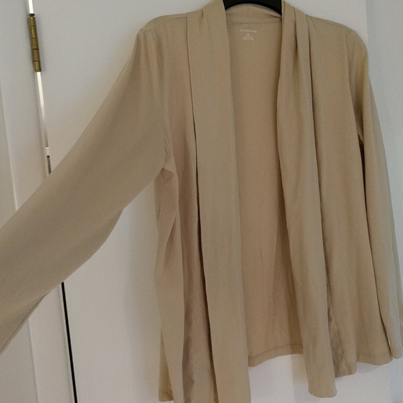Land's End Open Cotton Cardigan (M) - Picture 3 of 5
